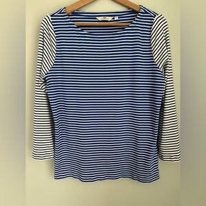 Vineyard Vines Nautical Boat Neck Striped 3/4 Sleeve Top, Size XL